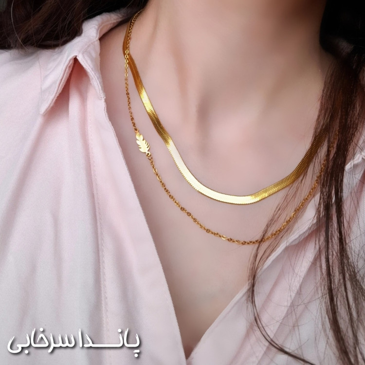 گردنبند دو لاین زنانه ماری استیل رنگ ثابت