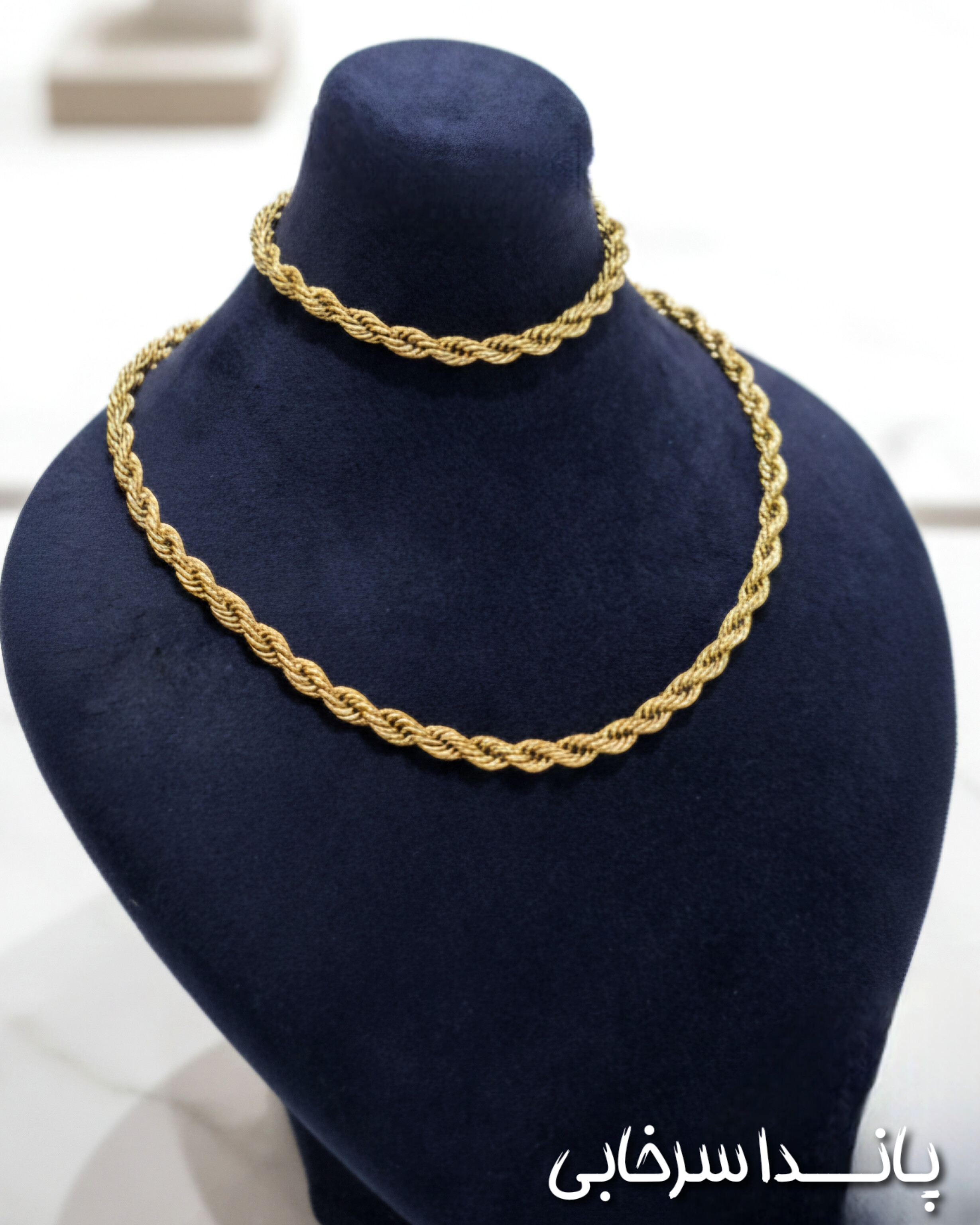 گردنبند و دستبند طنابی استیل رنگ ثابت