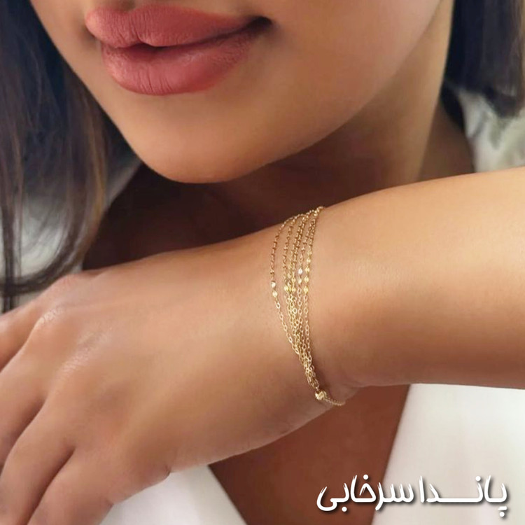 دستبند زنانه ۶ لاین آلبرنادو استیل رنگ ثابت