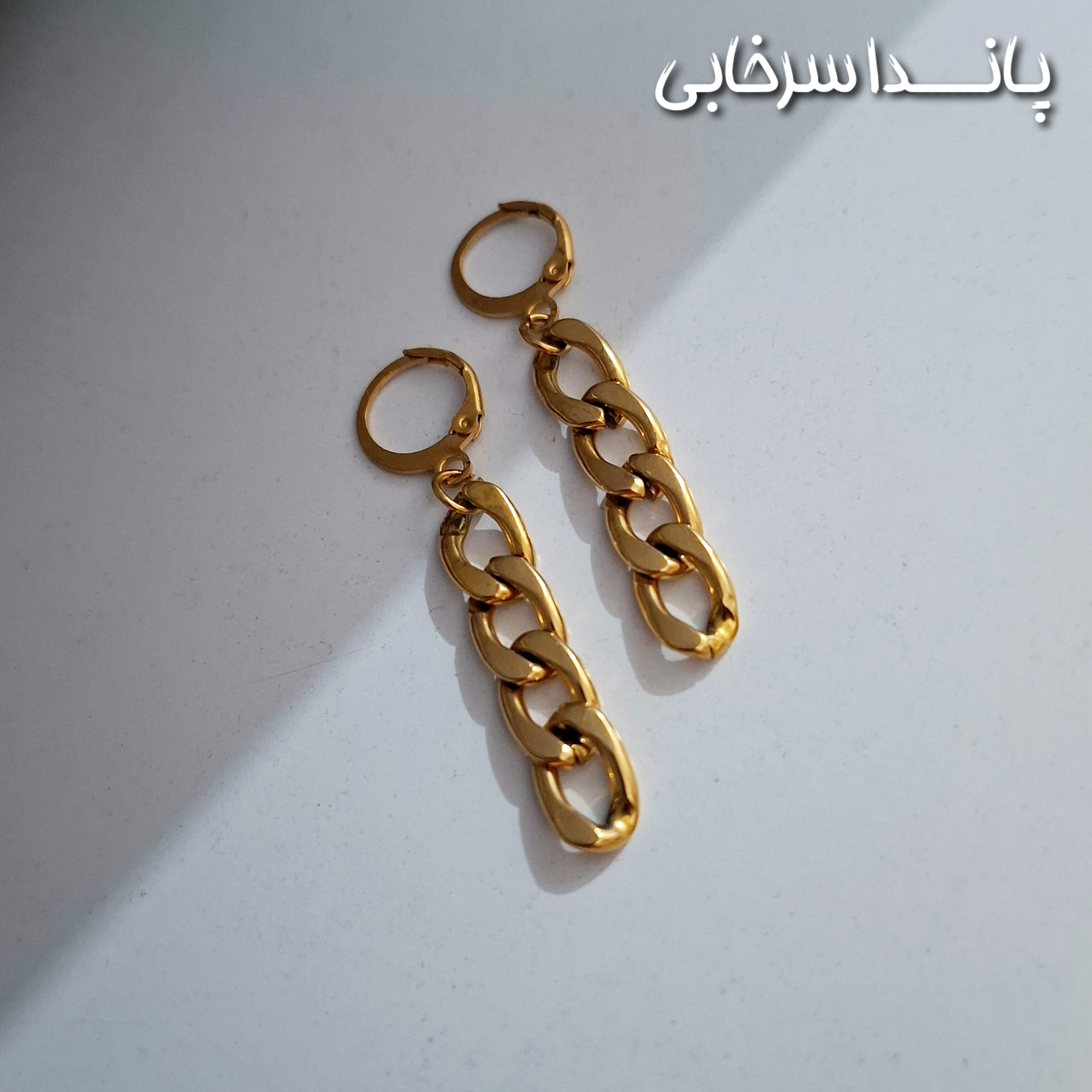 گوشواره کارتیر استیل رنگ ثابت