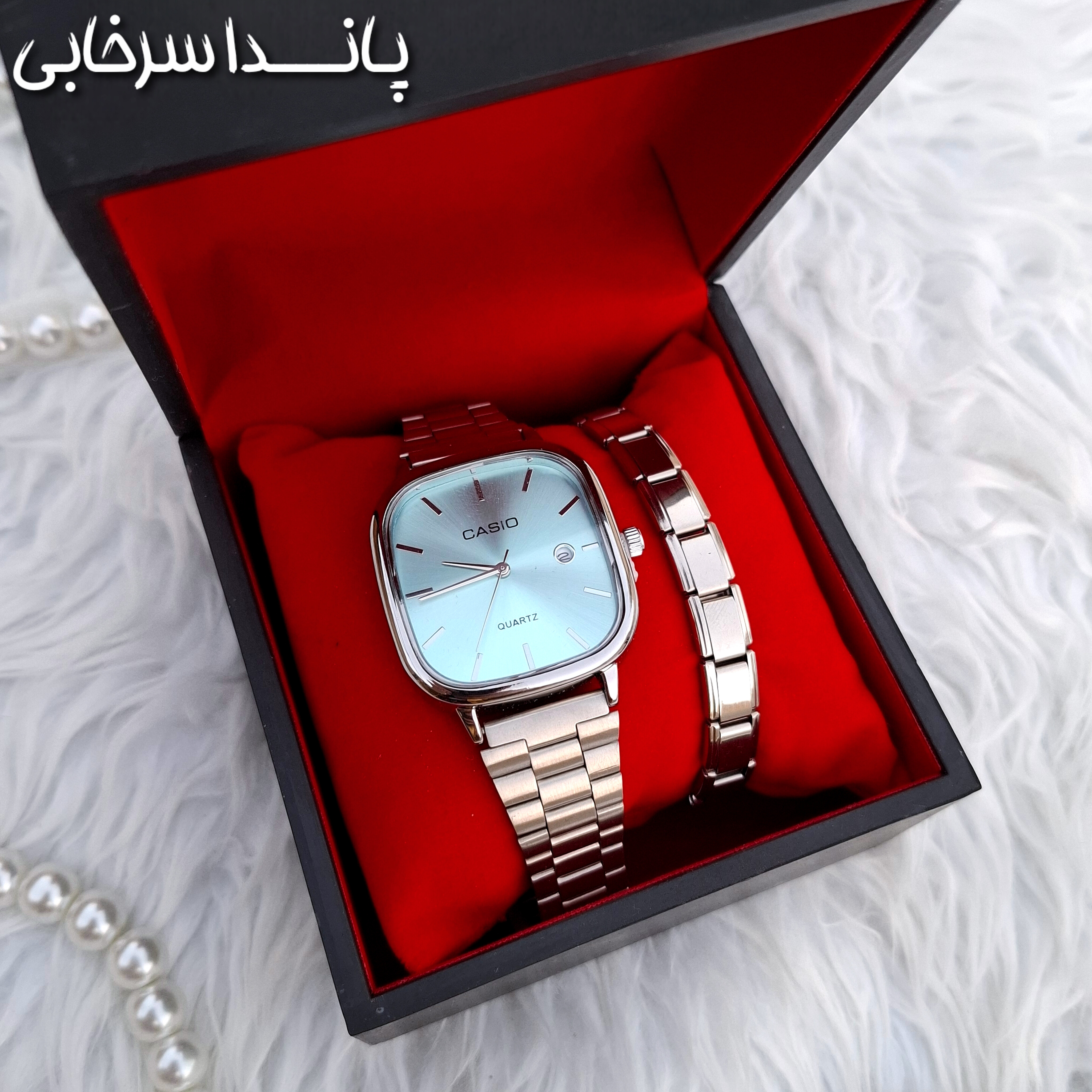 ست مردانه ساعت کاسیو اولد مانی و دستبند چارم ایتالیایی با جعبه رایگان مناسب هدیه