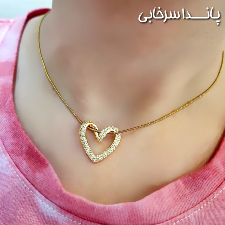 گردنبند زنانه شیک قلب نگین دار