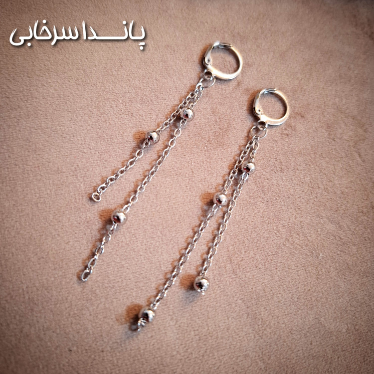 ست گردنبند و دستبند و گوشواره توپی استیل رنگ ثابت